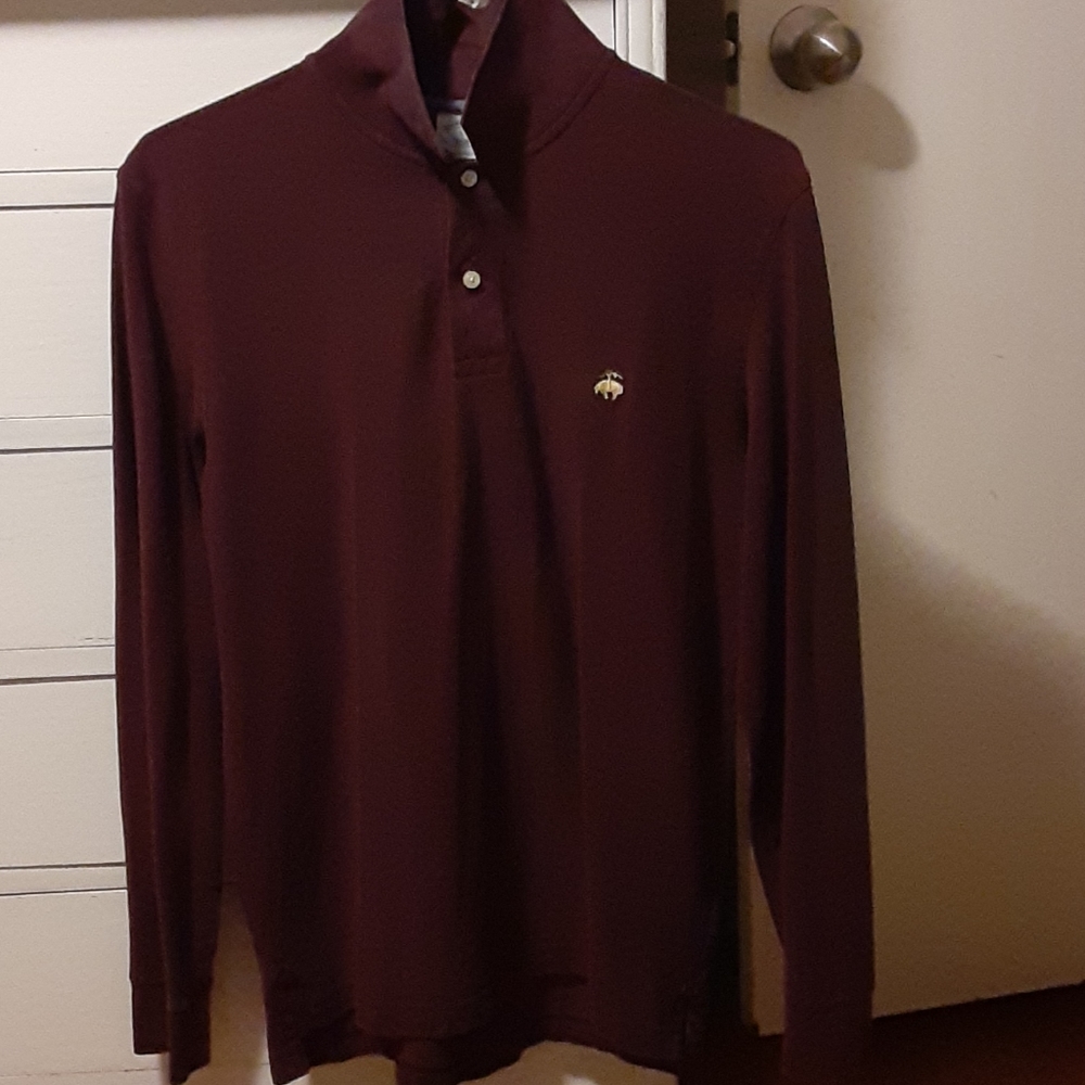 Maroon Brooks Brothers Long Sleeve Collard Shirt